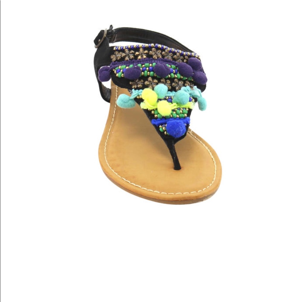 BAMBOO Women's Pompom Slingback sandal